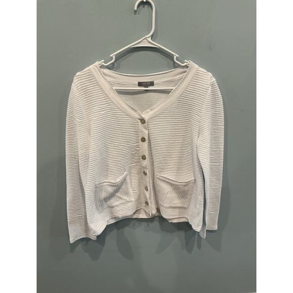 Habitat Womens Textured Cardigan Size Small White Beachy Lagenlook Resort Boho - Picture 5 of 8